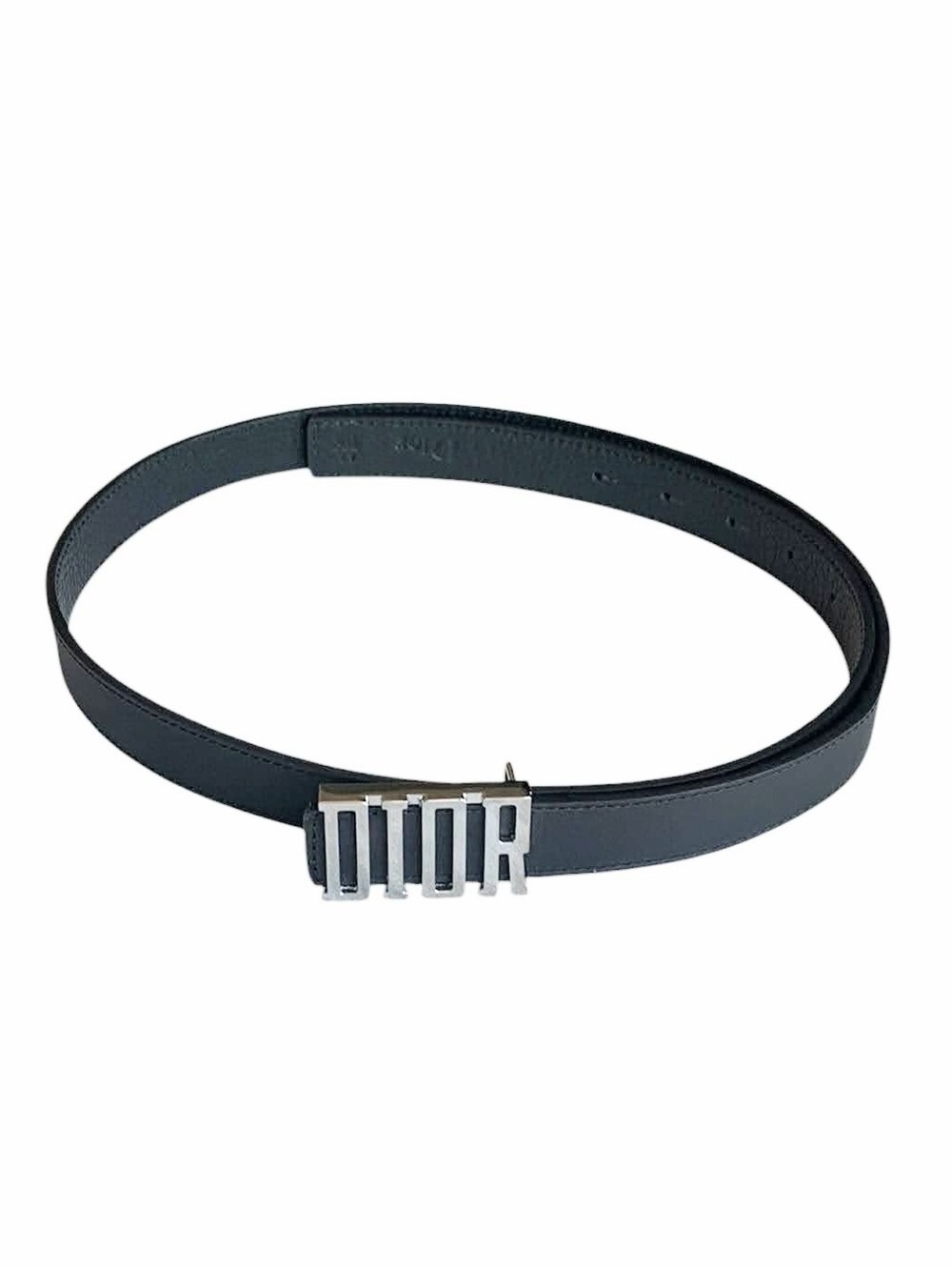 🆕 🖤✨ Logo Black Leather belt with Silver Logo Buckle ✨🖤